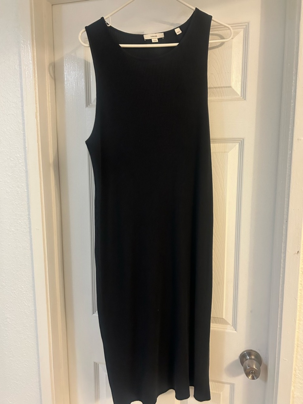 Vince Ribbed Sleeveless Midi Dress